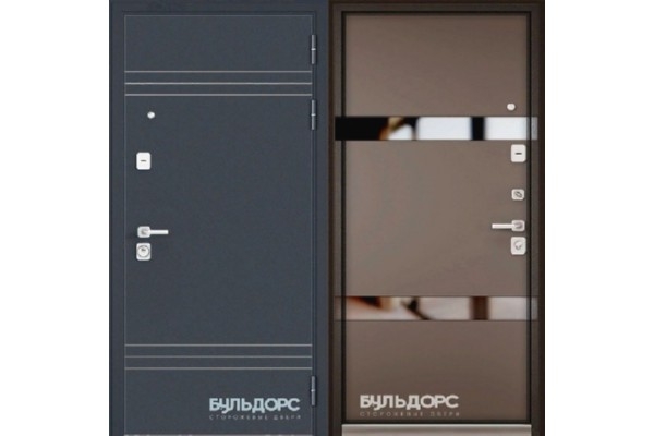 Дверь входная БУЛЬДОРС «PREMIUM-90 SI-2 LACOBEL BLACK»