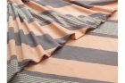 Ткань трикотаж вискозный (в широко серо-розовую полоску)