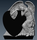 Памятник из гранита «Ангел с сердцем и цветами»