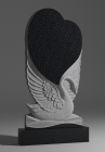 Гранитный памятник с птицами «Лебедь с сердцем 2»