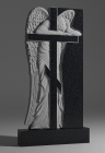 Гранитный памятник с крестом «Ангел на кресте»