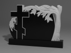 Гранитный памятник с крестом «Дуб с крестом горизонтальный»