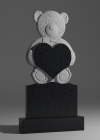 Гранитный памятник с сердцем «Мишка с сердцем»