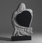 Гранитный памятник с сердцем «Скорбящая с сердцем (2)»