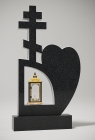 Гранитный памятник с сердцем «Сердце с крестом под лампадку»