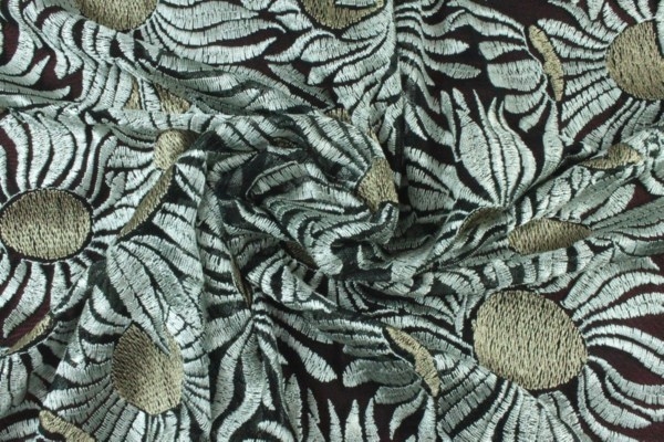 Ткань сетка (с цветочным принтом)