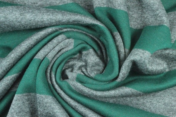 Ткань трикотаж вискозный (серо-зеленая полоска)